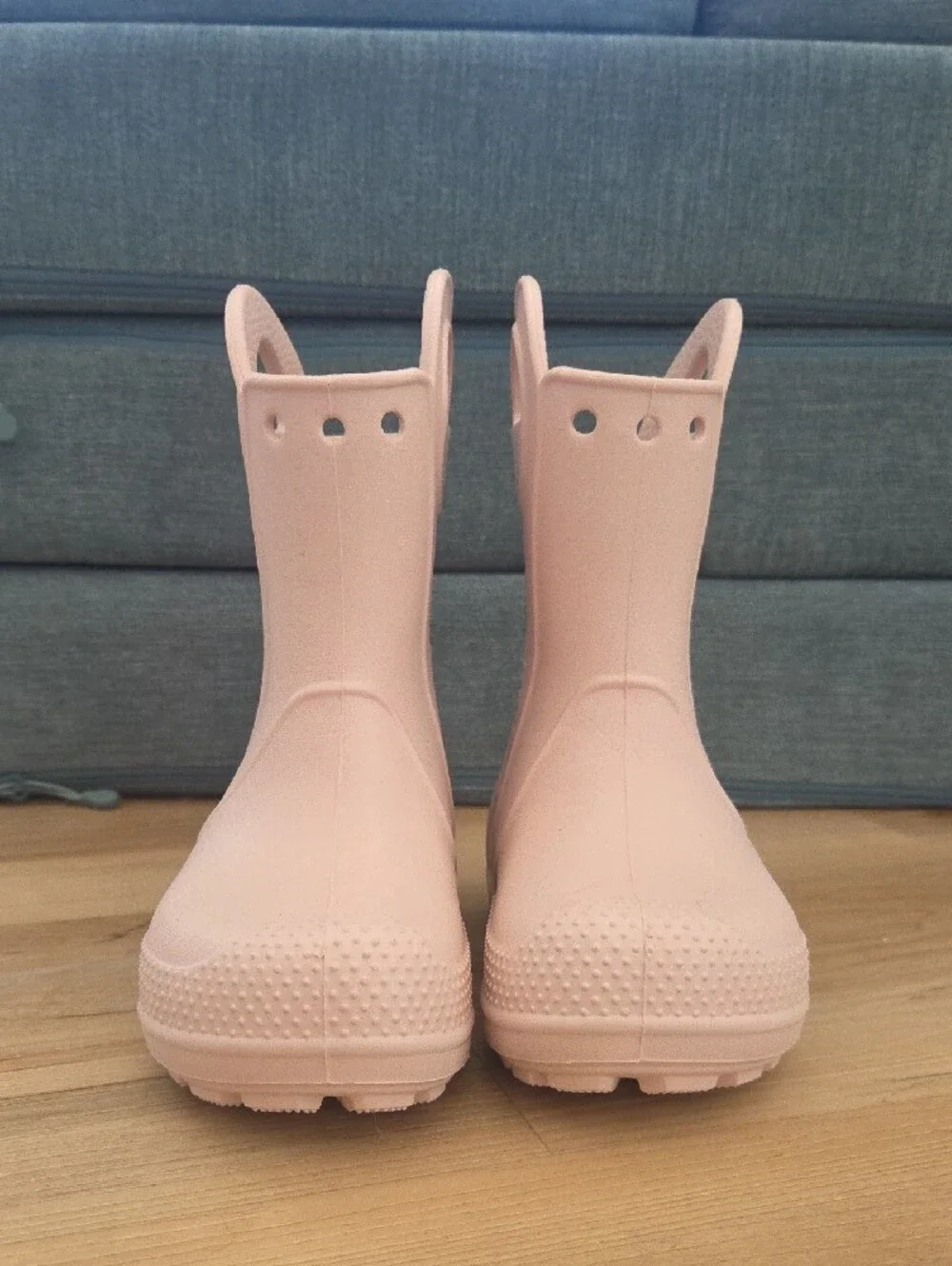 CROCS Kids Light Pink Rain & Snow Boots with Handles